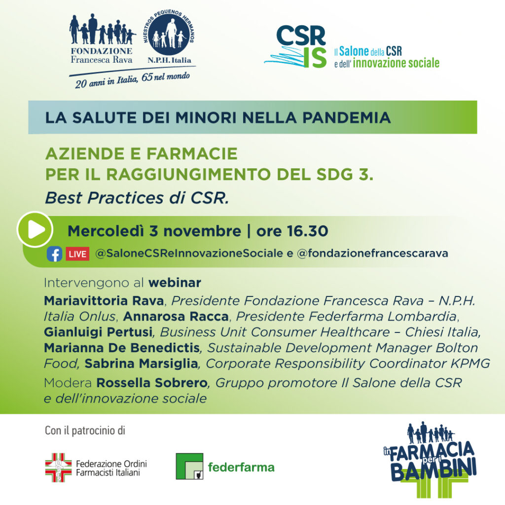 Aziende e farmacie per il raggiungimento del SDG 3. Best Practice di CSR
